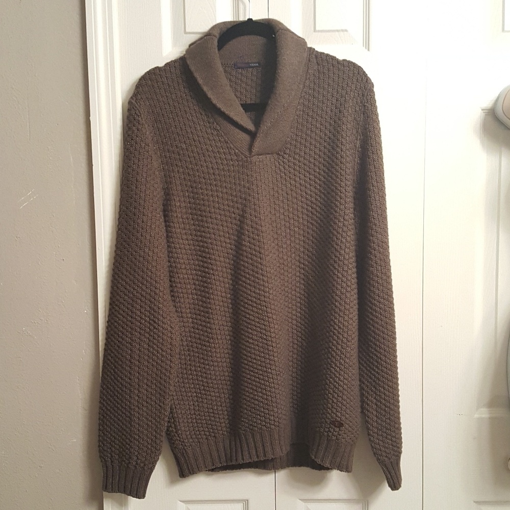 Mens XXL Trussardi Jeans Wool Collard Sweater